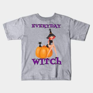 Everyday Witch Happy Halloween Wiccan Mystery Magic Gift Kids T-Shirt